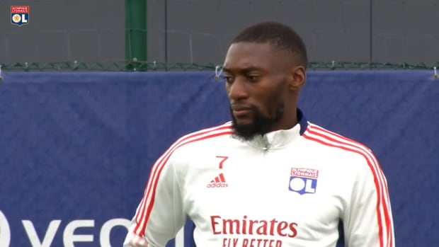 Olympique Lyonnais last training session before the trip to Glasgow